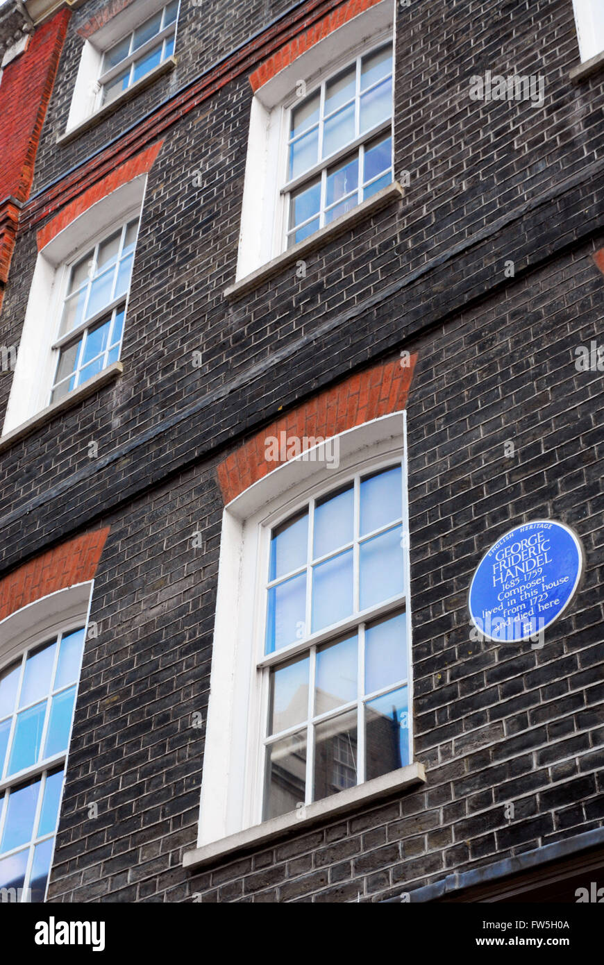 Maison de Haendel au 25 Brook Street, Mayfair, London Banque D'Images