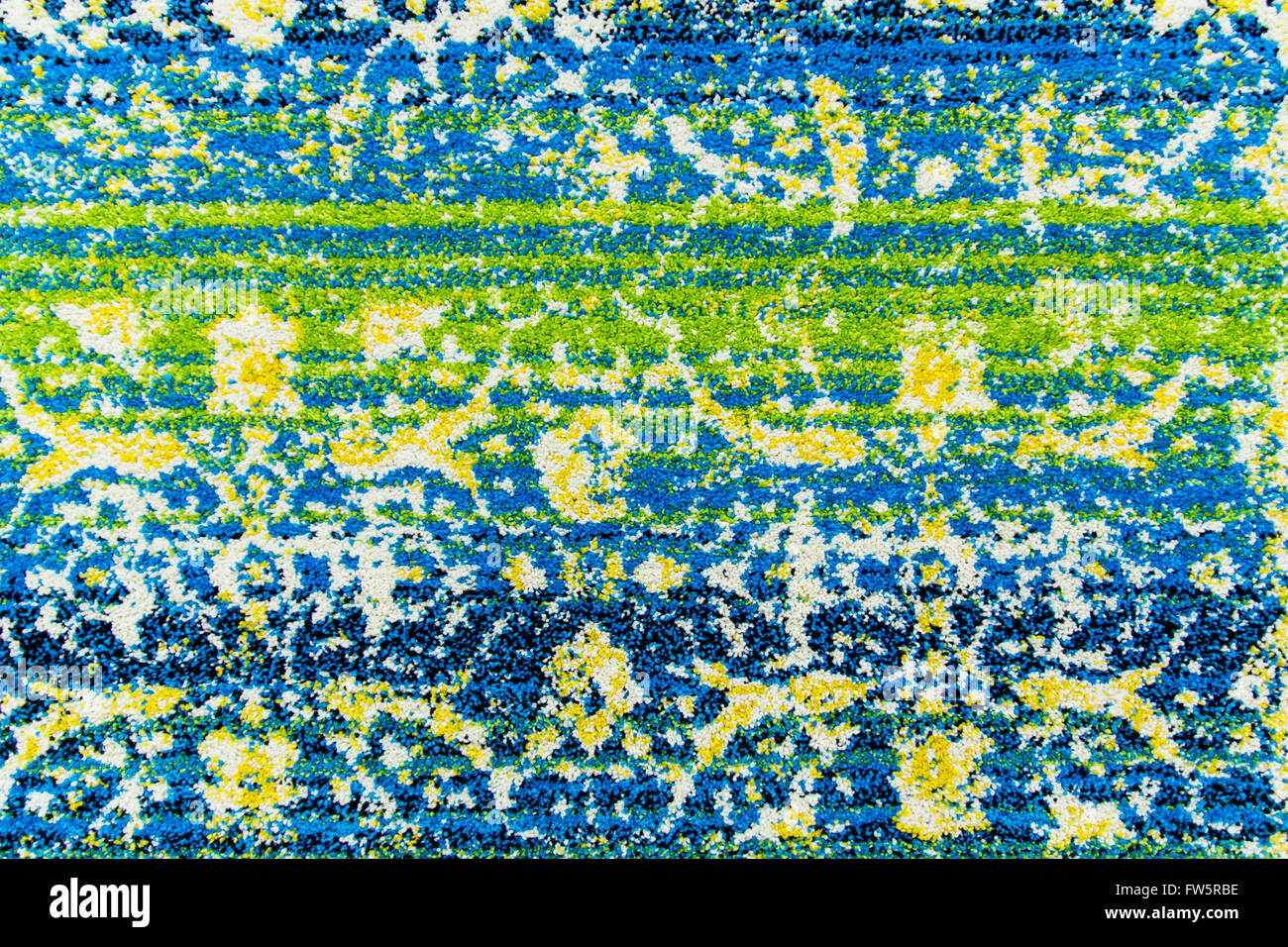 Détail de la trame de couleur d'un tapis de laine. Banque D'Images