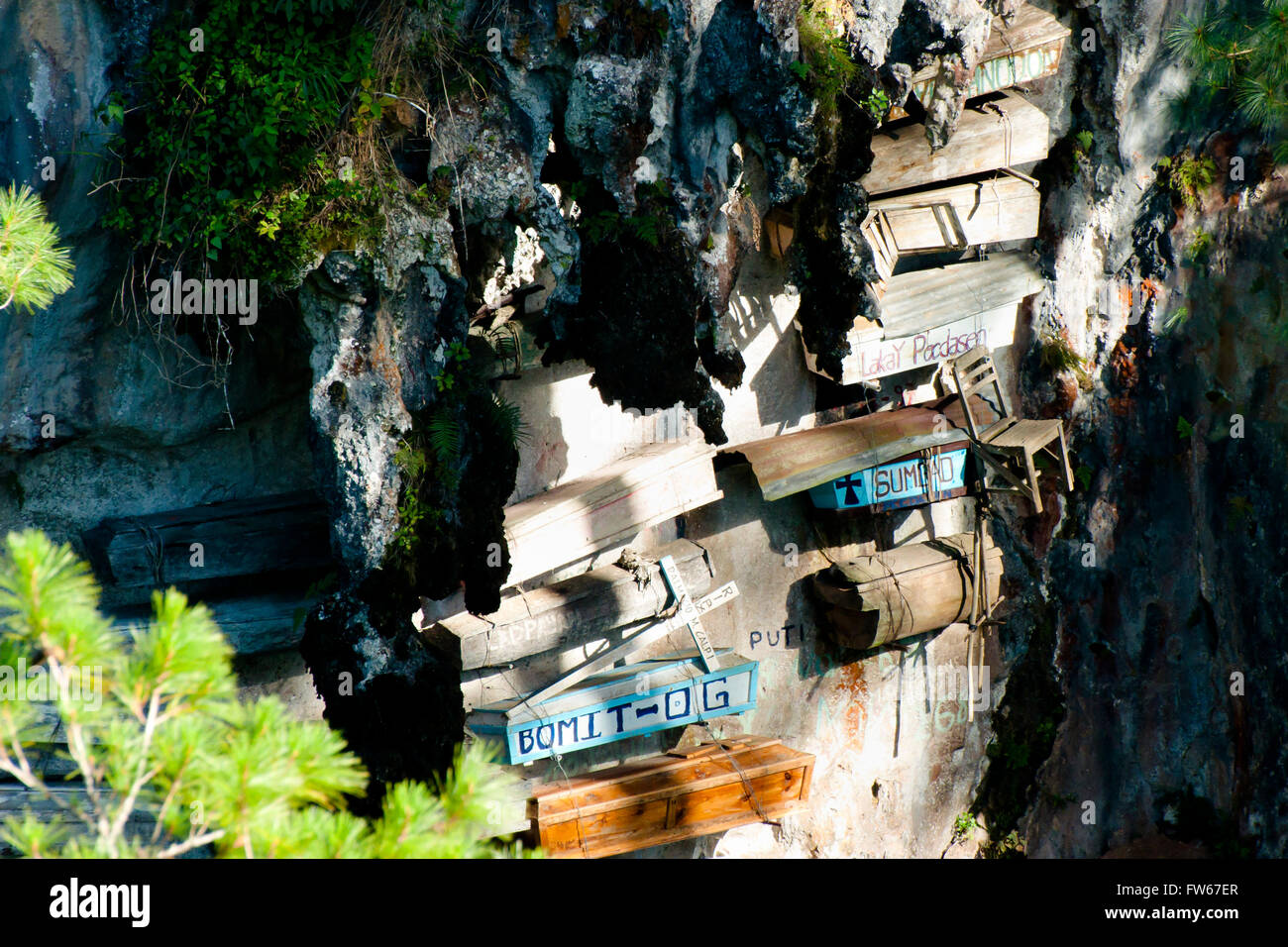 Cercueils suspendus - Sagada - Philippines Banque D'Images