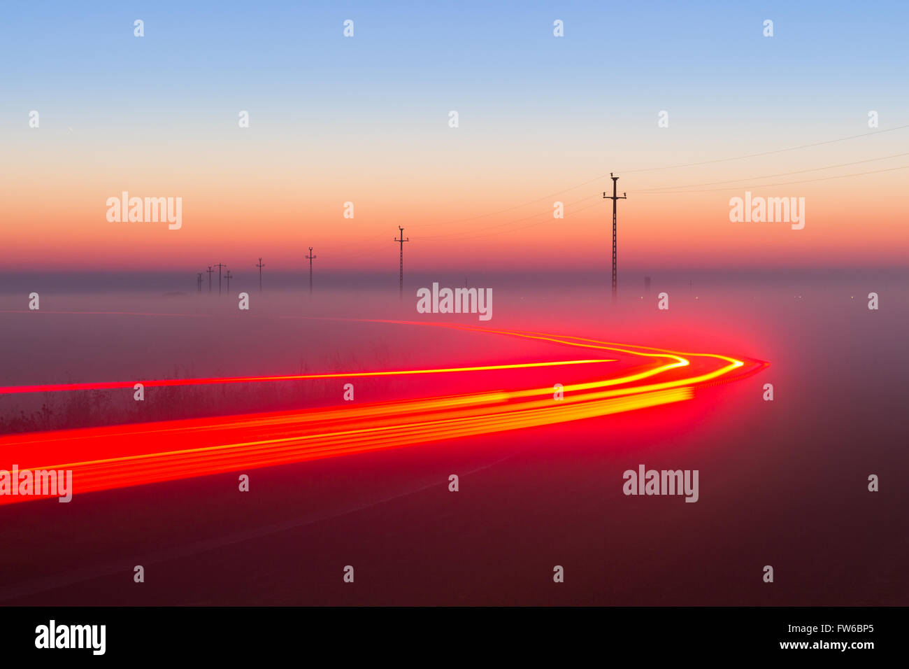 Location de Light trails Banque D'Images