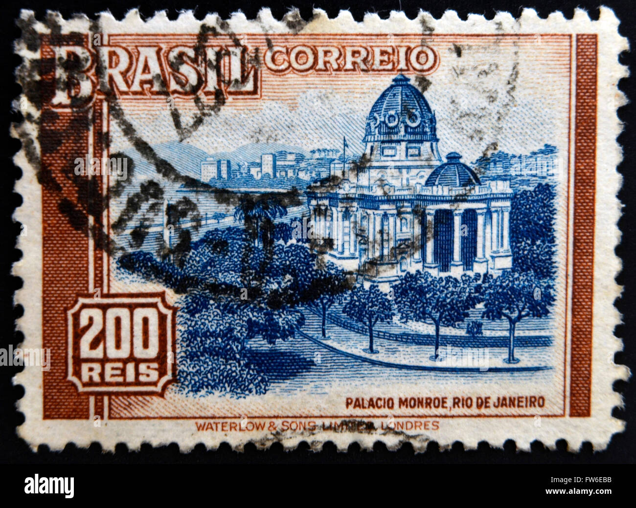 Brésil - circa 1962 : timbre imprimé au Brésil montre Monroe Palace, Rio de Janeiro, vers 1962 Banque D'Images
