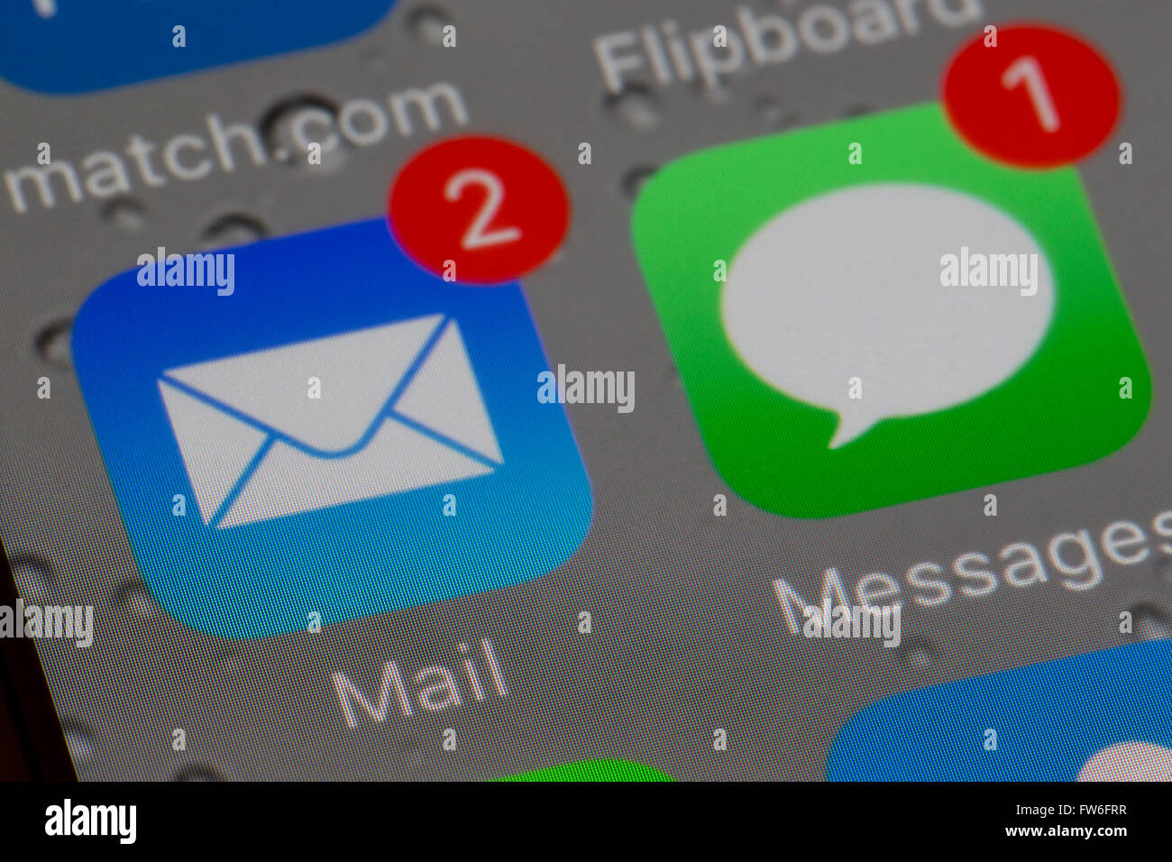 Apps par courriel et message texte Banque D'Images