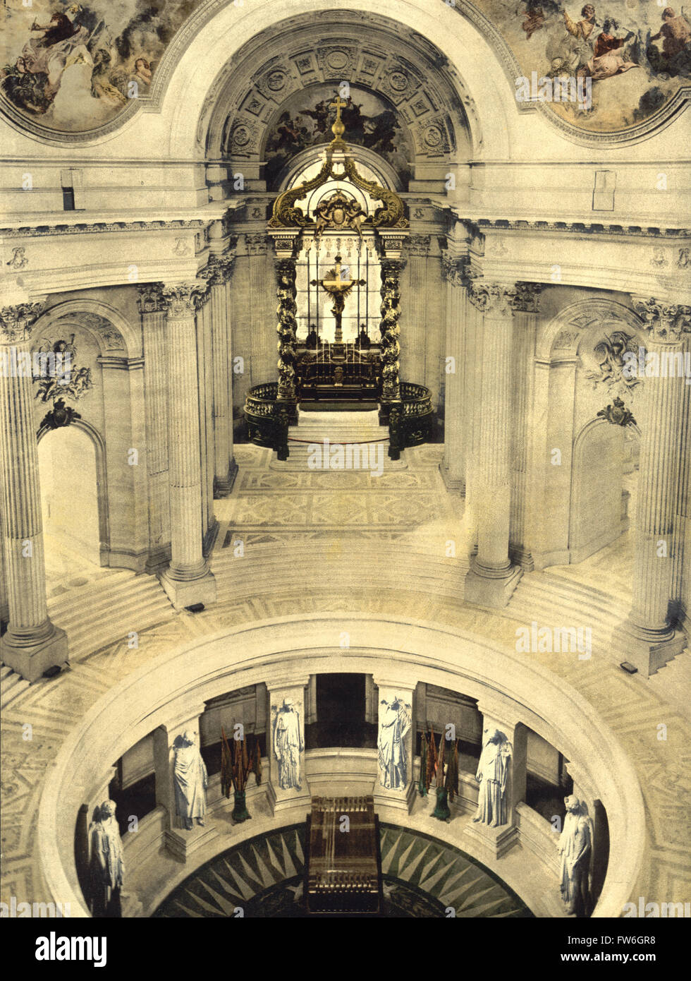 Le tombeau de Napoléon, Les Invalides, Paris, France, impression Photochrome, vers 1900 Banque D'Images