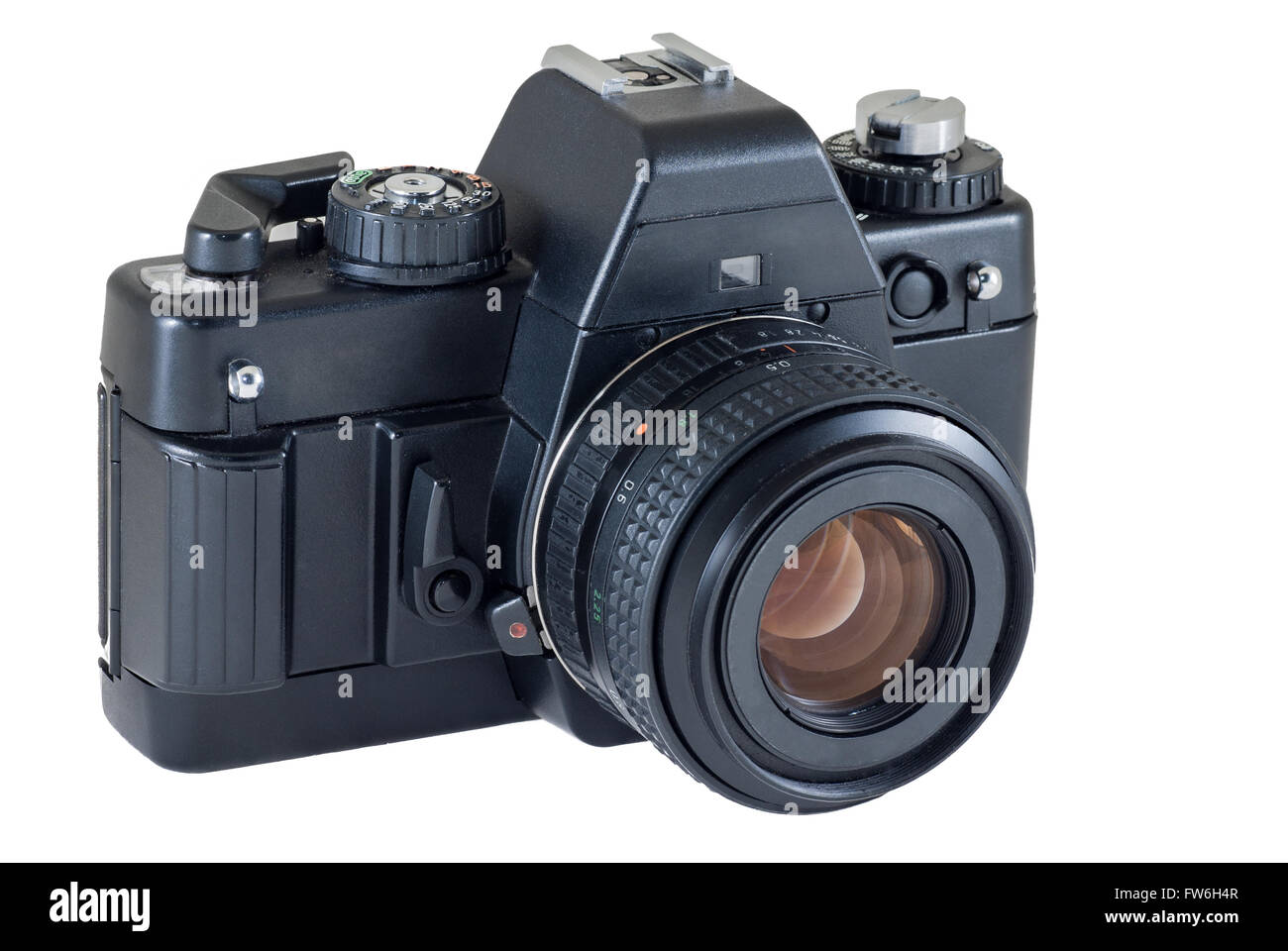 Retro photo camera isolated on white backgroun, chemin de détourage, gros plan Banque D'Images