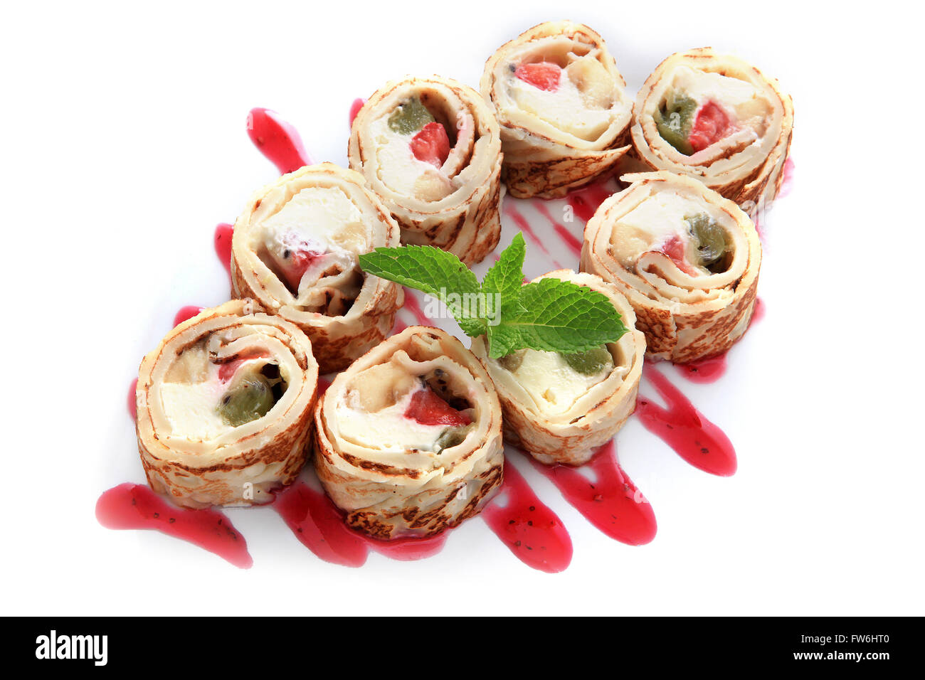 Maki Sushi rolls fruit dessert Banque D'Images