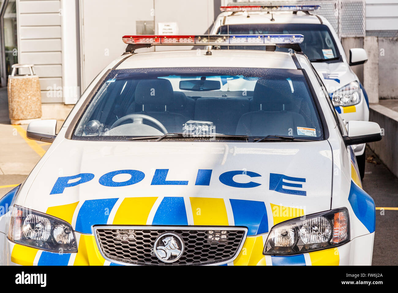 Véhicule de police,Christchurch, Canterbury, île du sud, Nouvelle-Zélande, l'Océanie Banque D'Images