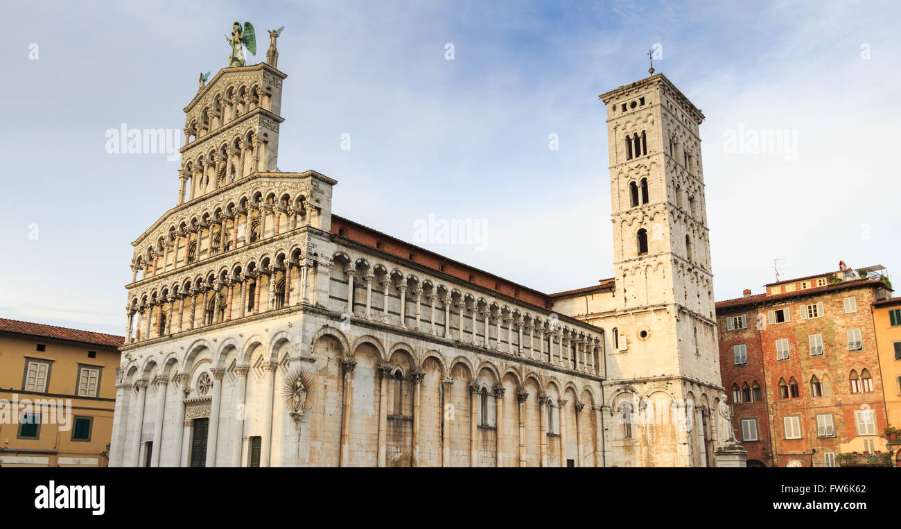 La cathédrale médiévale de San Michele. Lucca, Toscane, Italie. Banque D'Images