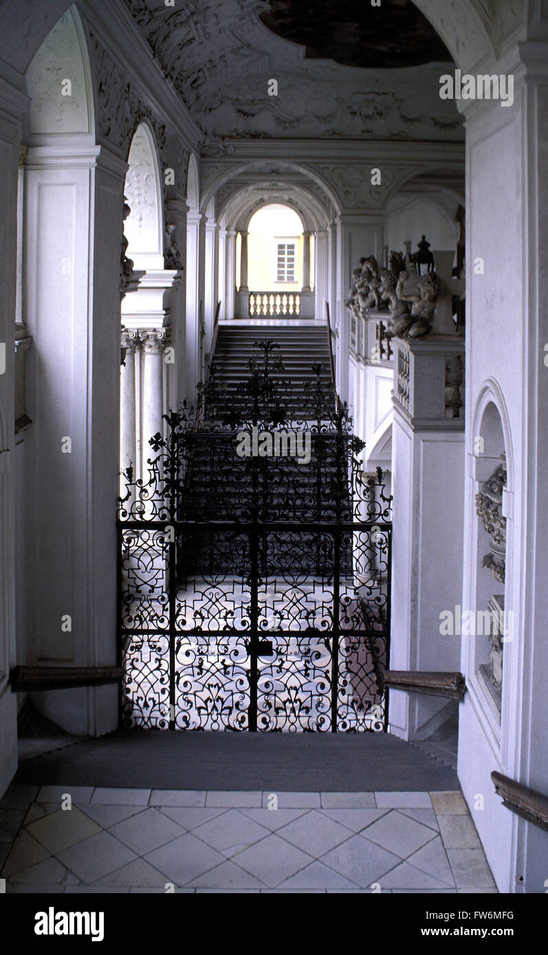 Anton Bruckner - Abbaye St Florian Augustianian Prandtauer's Grand Escalier , tiegenhaus «'. Organiste et compositeur autrichien, Banque D'Images
