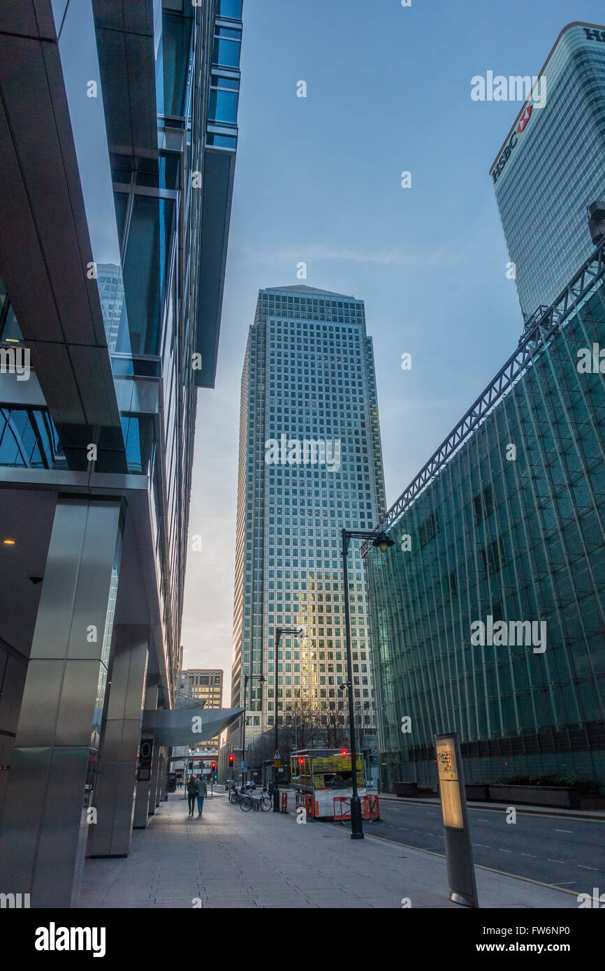 Canary Wharf Londres urbain nr gratte-ciel bâtiment HSBC Banque D'Images