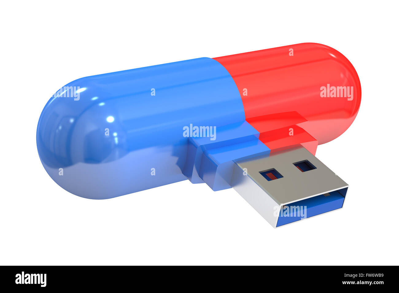 Flash USB comprimé, rendu 3D Banque D'Images