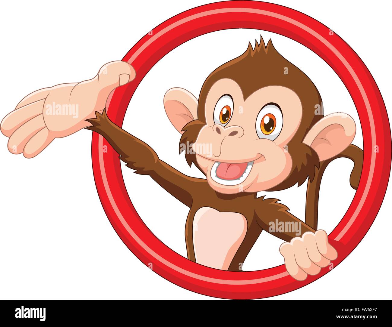 Cartoon funny monkey présentation Illustration de Vecteur