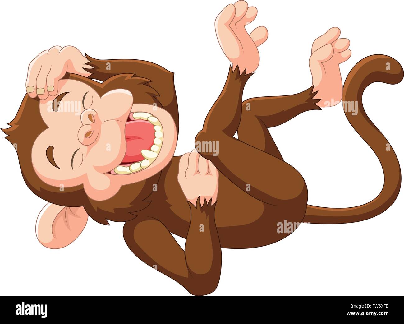 Cartoon funny monkey cartoon laughing Illustration de Vecteur