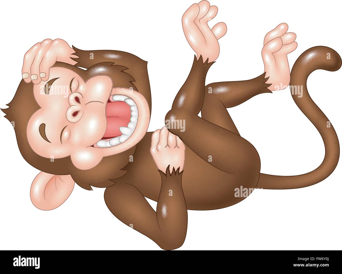Cartoon funny monkey laughing Illustration de Vecteur