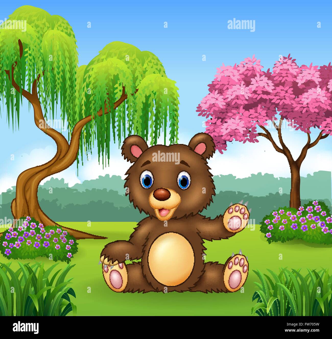 Cartoon funny bear présentation Illustration de Vecteur