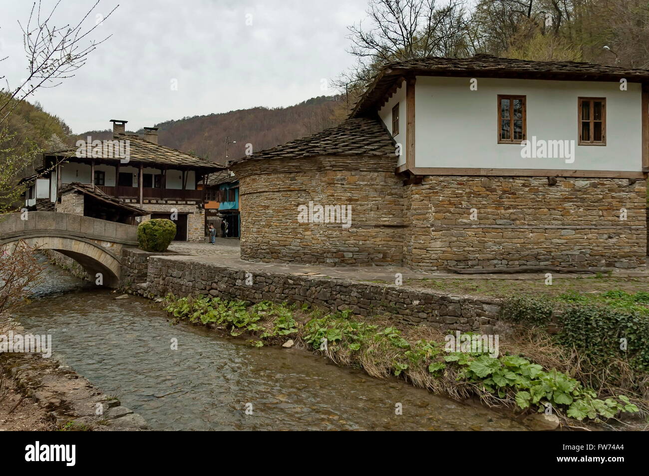 Ancienne maison d'hôtes dans l'éther, ville de Gabrovo, Bulgarie Banque D'Images
