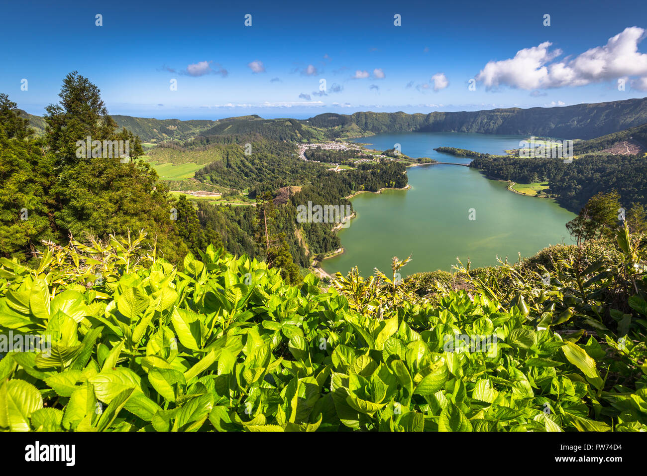 Lagoa Sete Cidades sur l'île des Açores Banque D'Images