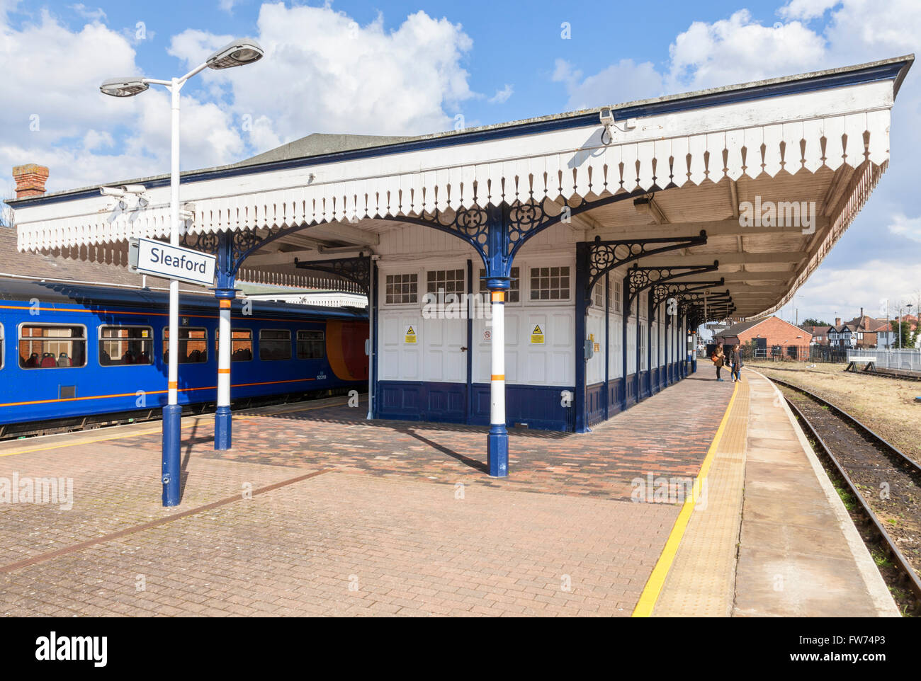 La gare de Sleaford, Sleaford, Lincolnshire, Angleterre, RU Banque D'Images