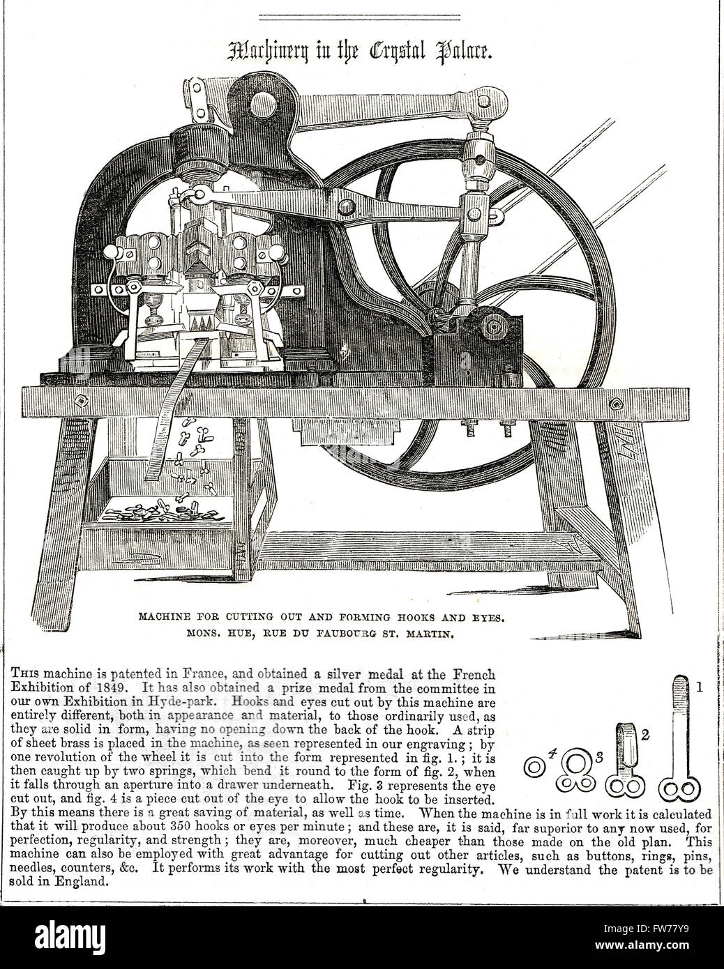 Eclair français pièce de la machine. L'Exposition Universelle de 1851 Banque D'Images