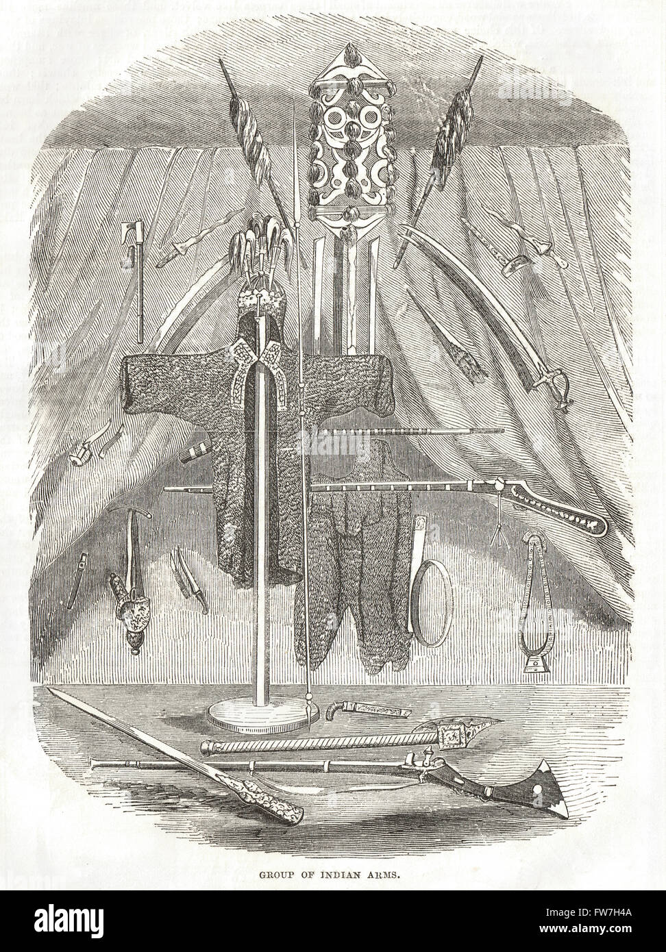 La pièce d'armes indiennes, la Grande Exposition 1851 Banque D'Images