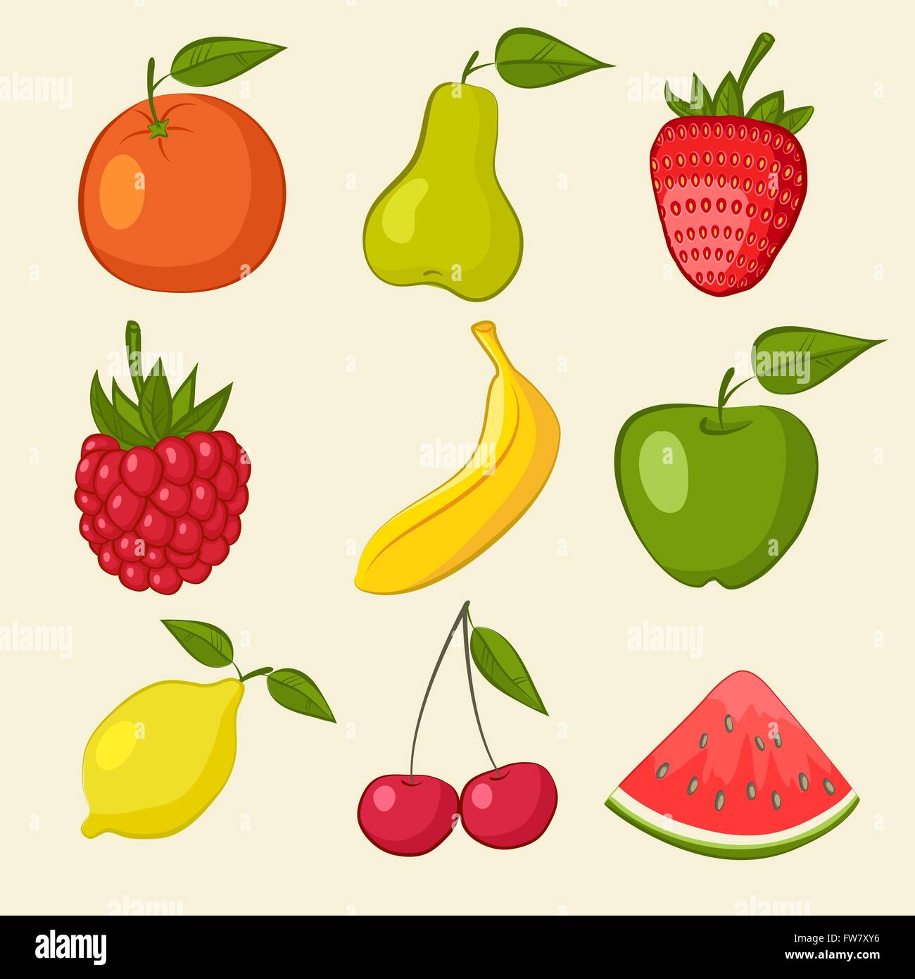 Fruits et baies icônes - vector illustration eps 8. Illustration de Vecteur