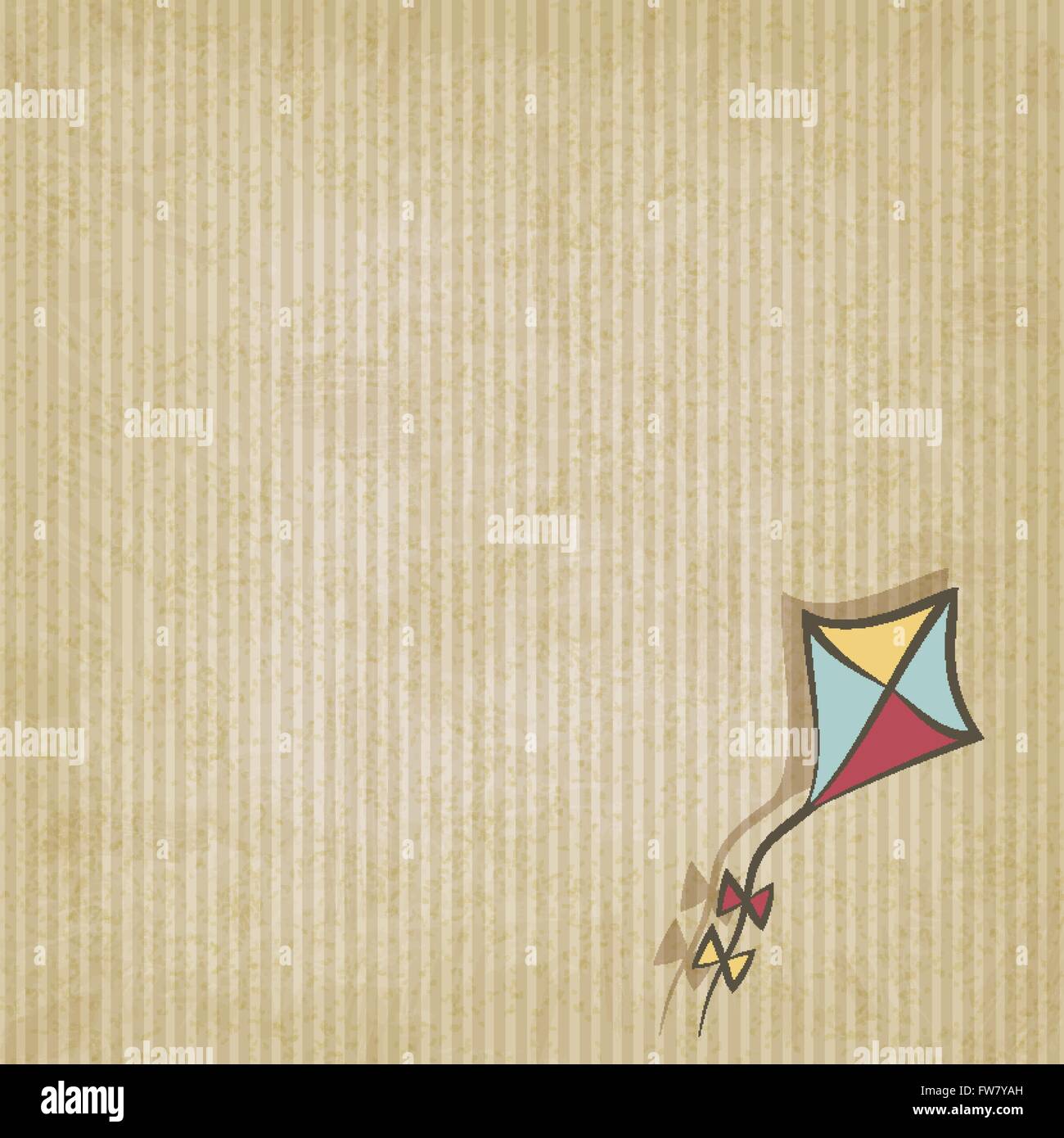 Rétro arrière avec kite - vector illustration EPS 10. Illustration de Vecteur