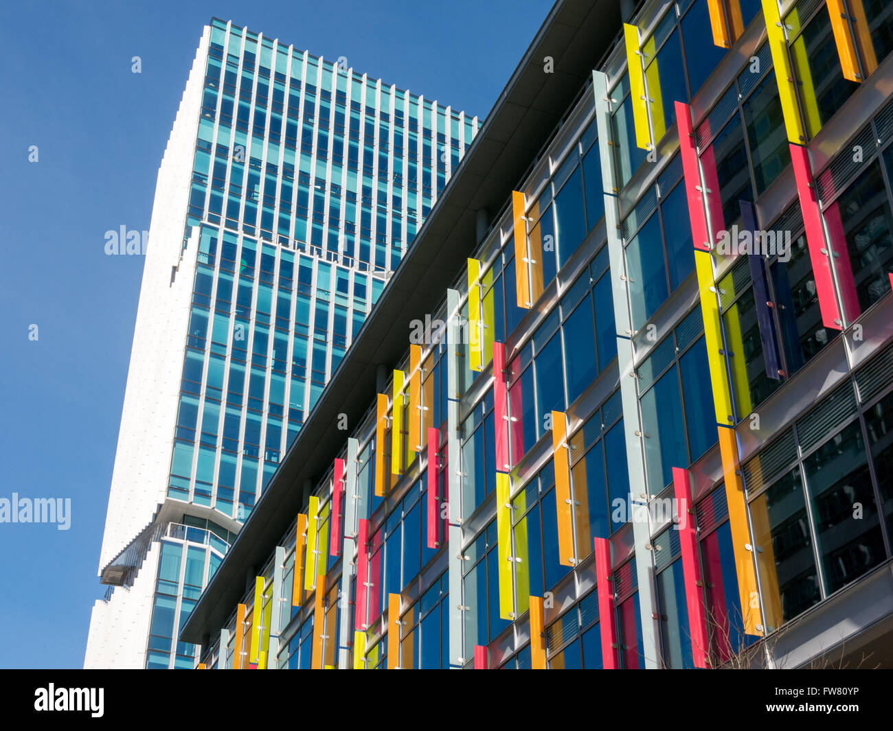 Som et Mahler 4 immeubles à bureaux dans le quartier des affaires financières, Zuidas Amsterdam, Pays-Bas Banque D'Images