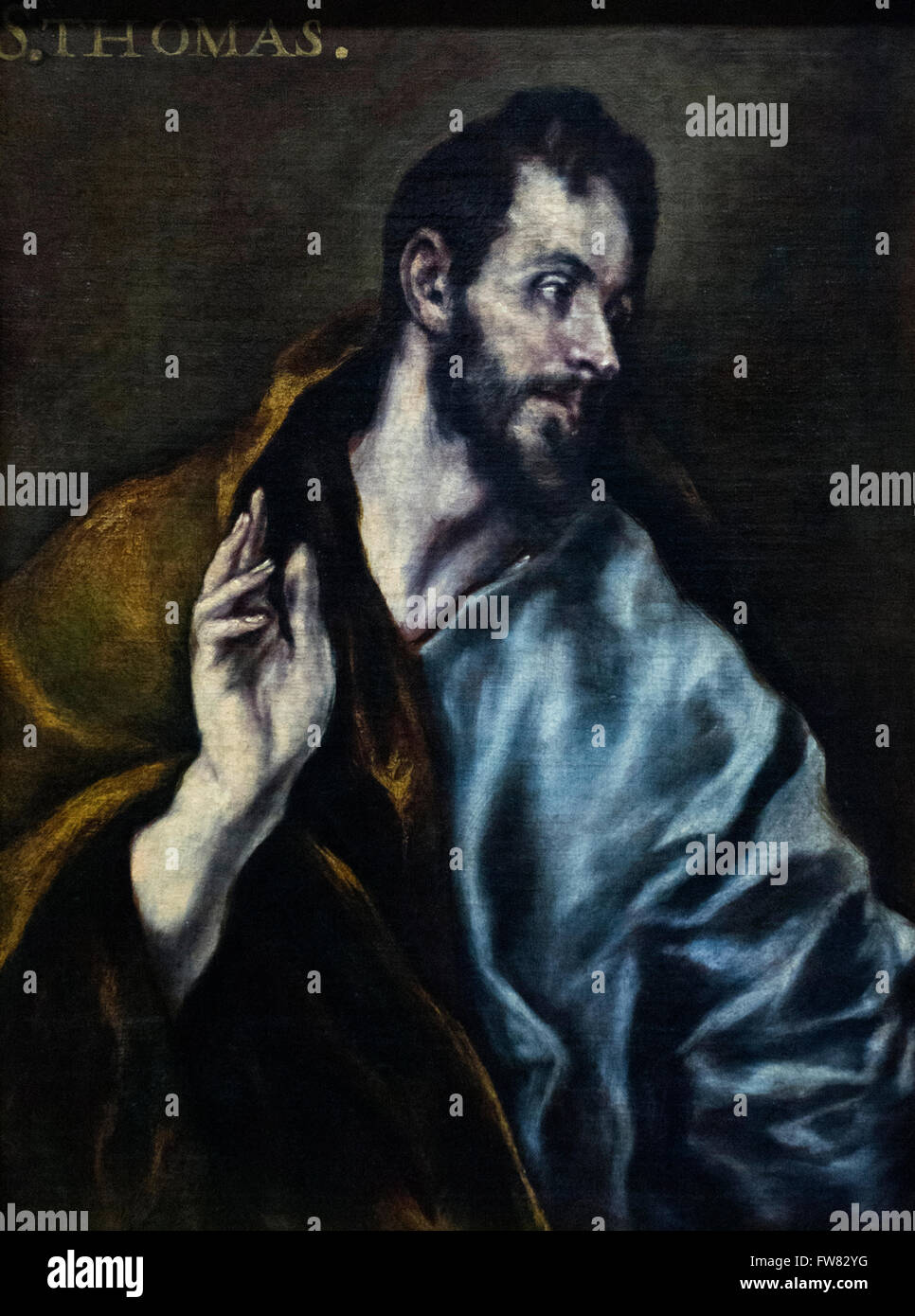 Oviedo, Espagne. 31 mars, 2016. Peinture à l'Huile "Santo Tomas apostol' (1608) de l'El Greco lors de la réouverture du Musée des beaux-arts des Asturies le 31 mars 2016 à Oviedo, Espagne. Crédit : David Gato/Alamy Live News Banque D'Images