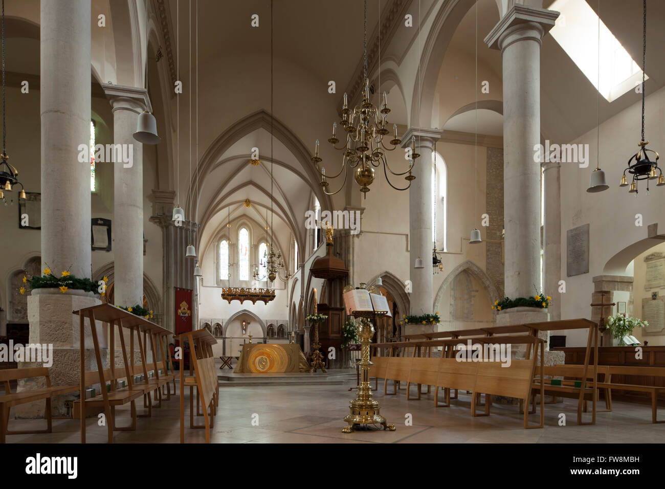 Intérieur de la cathédrale de Portsmouth, Royaume-Uni. Banque D'Images