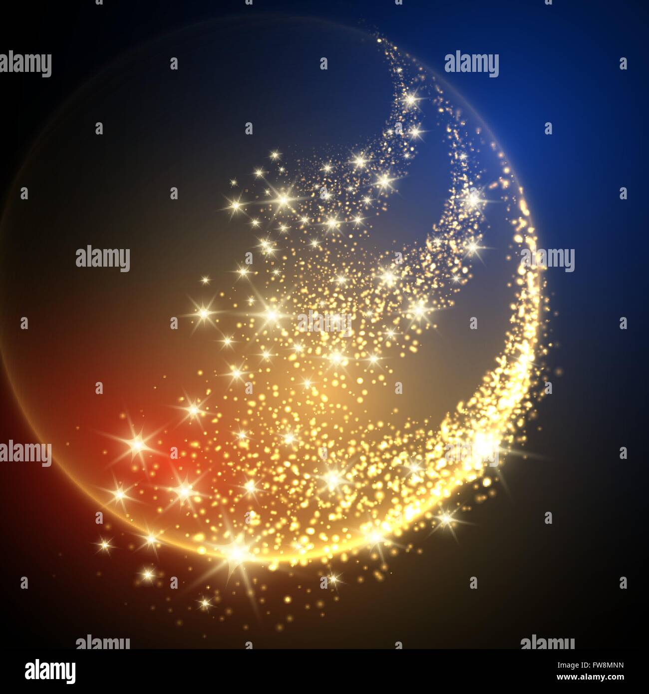 Arrière-plan de fête avec des étoiles brillantes et de sphère Illustration de Vecteur