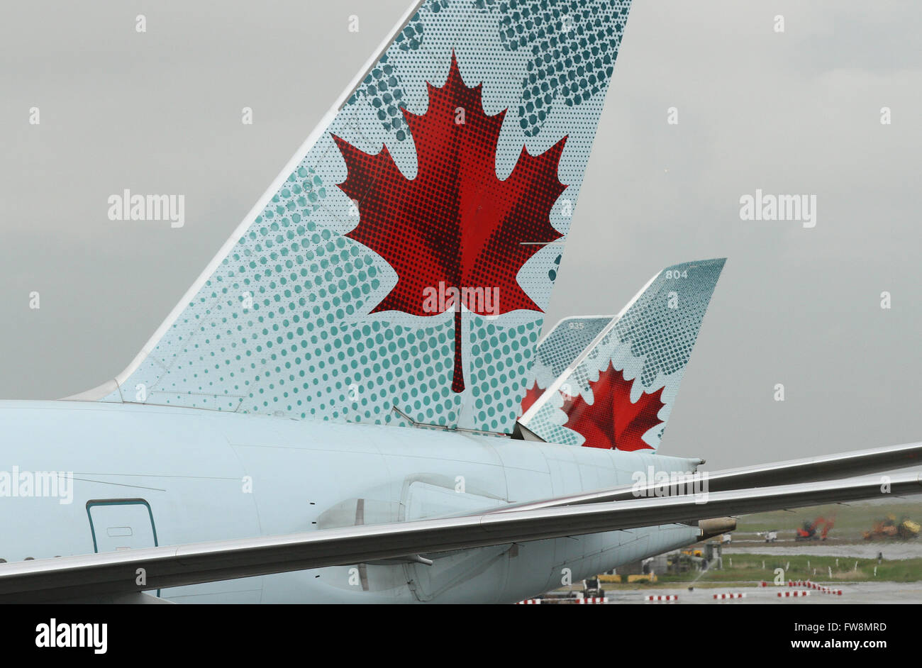 Avion d'Air Canada à l'Aéroport International de Vancouver à Vancouver, C.-B., le lundi 11 mai 2015. Banque D'Images