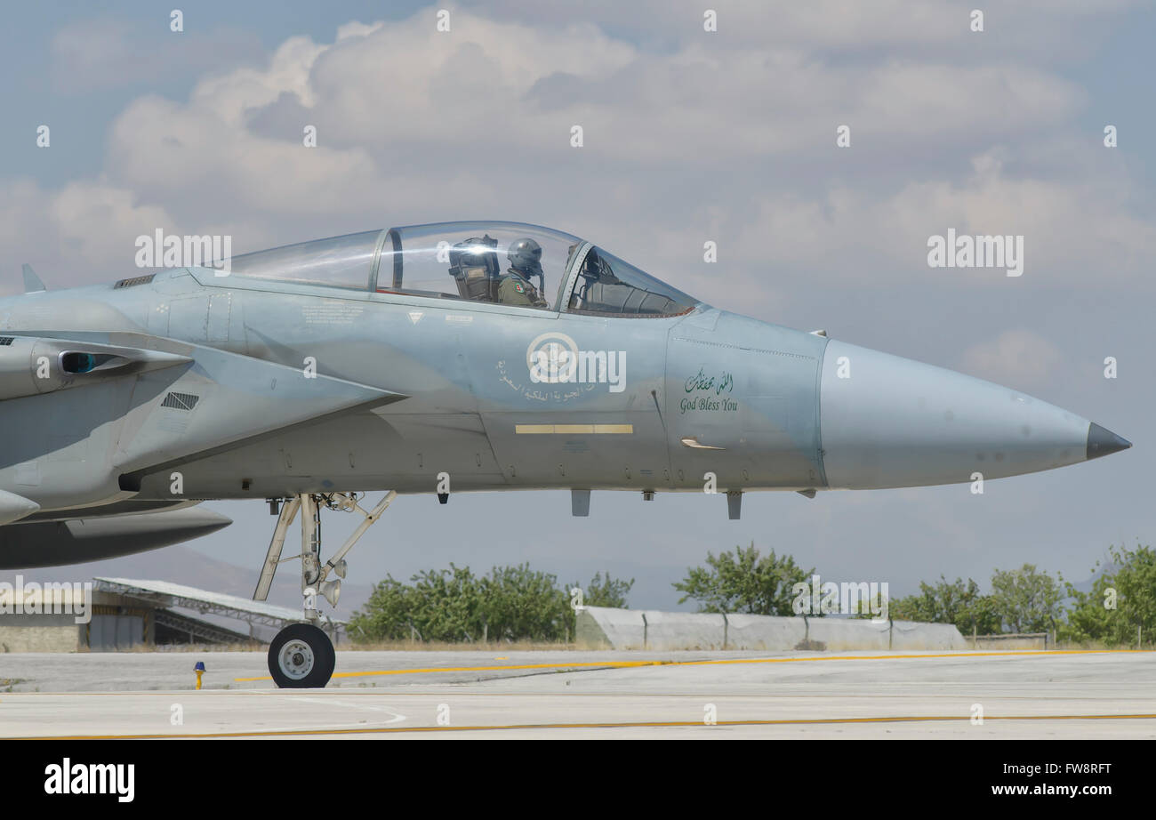 Arabie Royal Air Force F-15 lors de l'exercice Anatolian Eagle Base aérienne à Albacete, en Espagne. Banque D'Images
