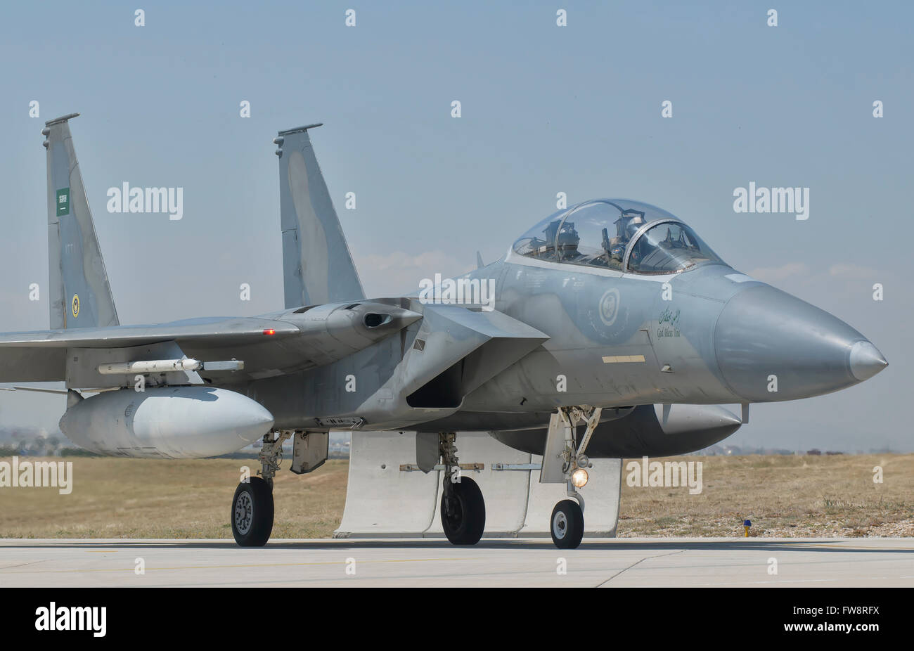 Une Arabie Royal Air Force F-15 lors de l'exercice Anatolian Eagle Base aérienne à Albacete, en Espagne. Banque D'Images