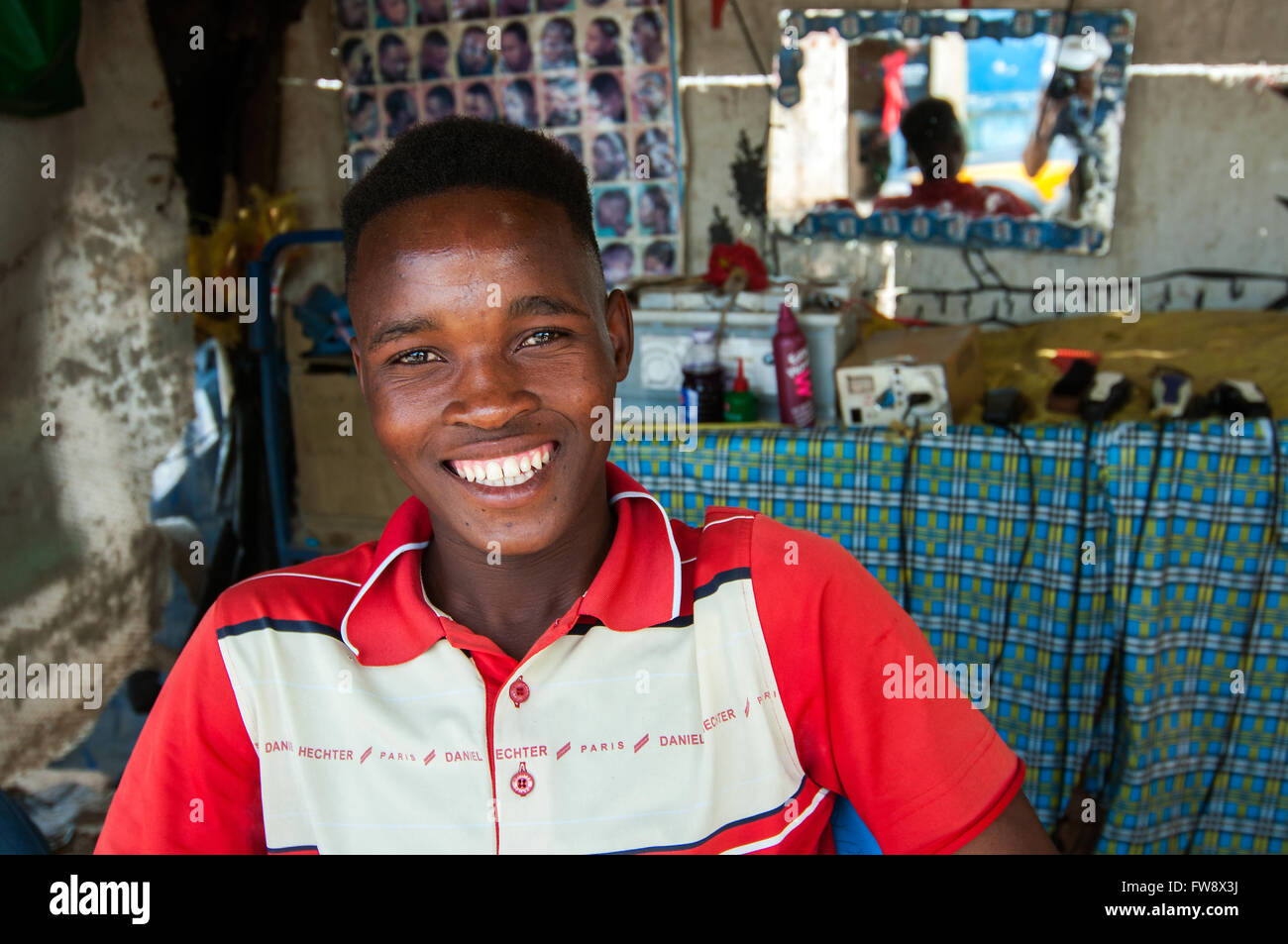 Salon de coiffure de la rue de l'Est, CBD, Maseru, Lesotho Banque D'Images