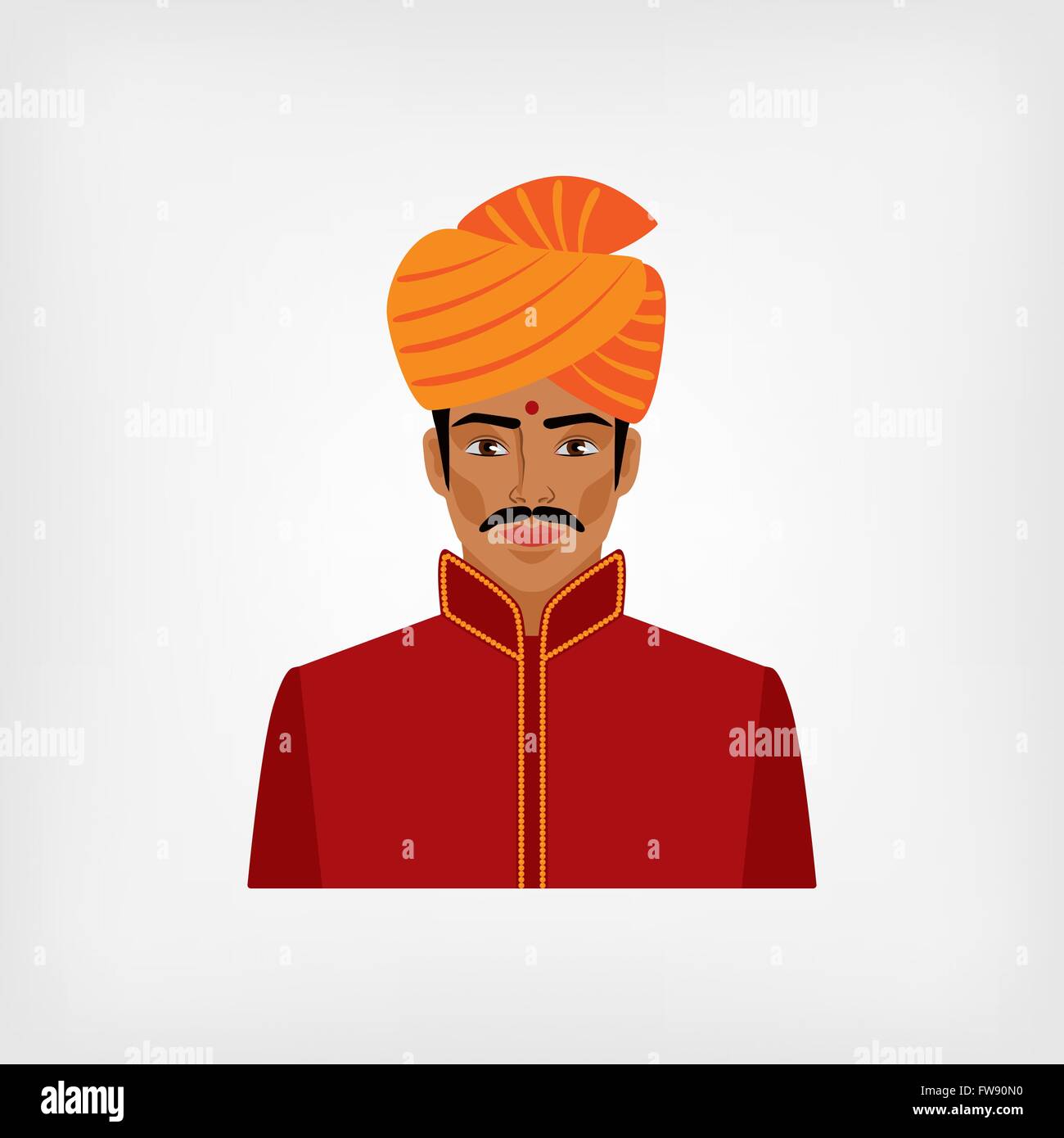 L'homme indien en vêtements traditionnels Illustration de Vecteur