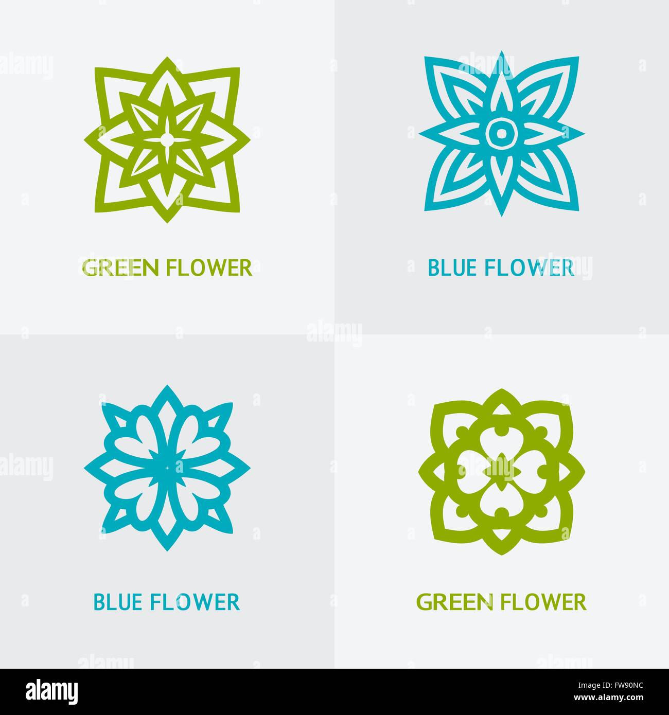 Logo fleurs naturelles set Illustration de Vecteur