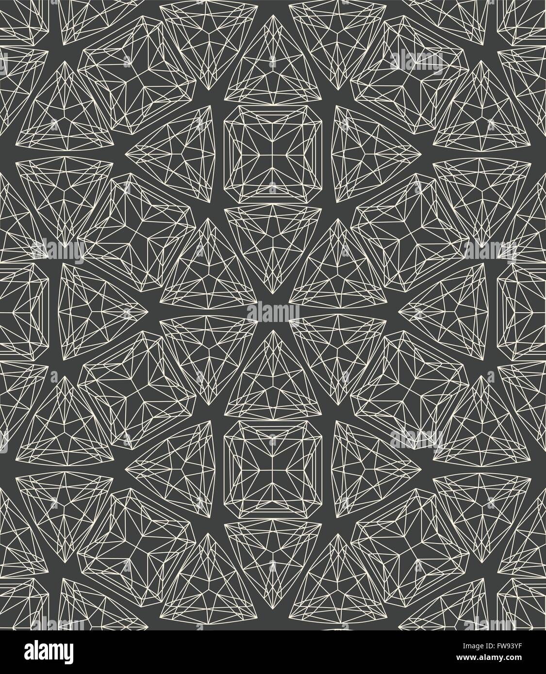 Modèle sans couture faite de cristaux d'art en ligne Illustration de Vecteur
