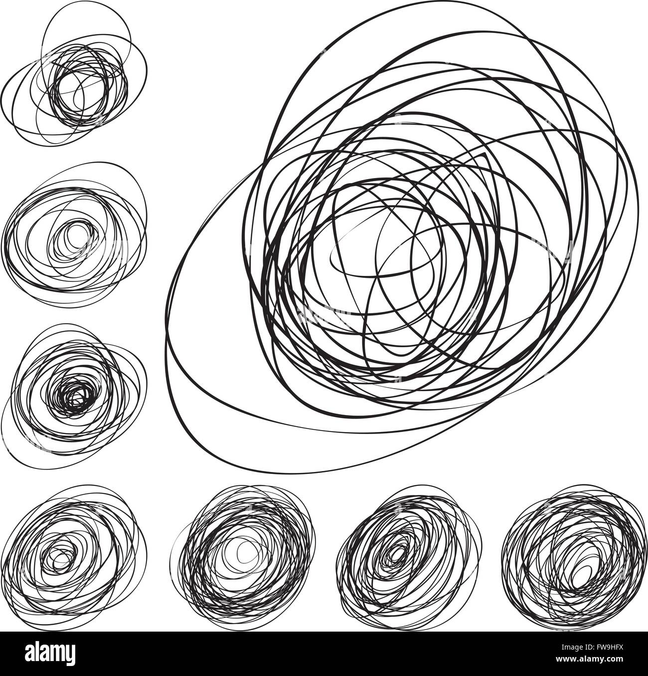 Doodle sensibles à la pression de l'orbite d'électrons Ligne Vector Illustration de Vecteur