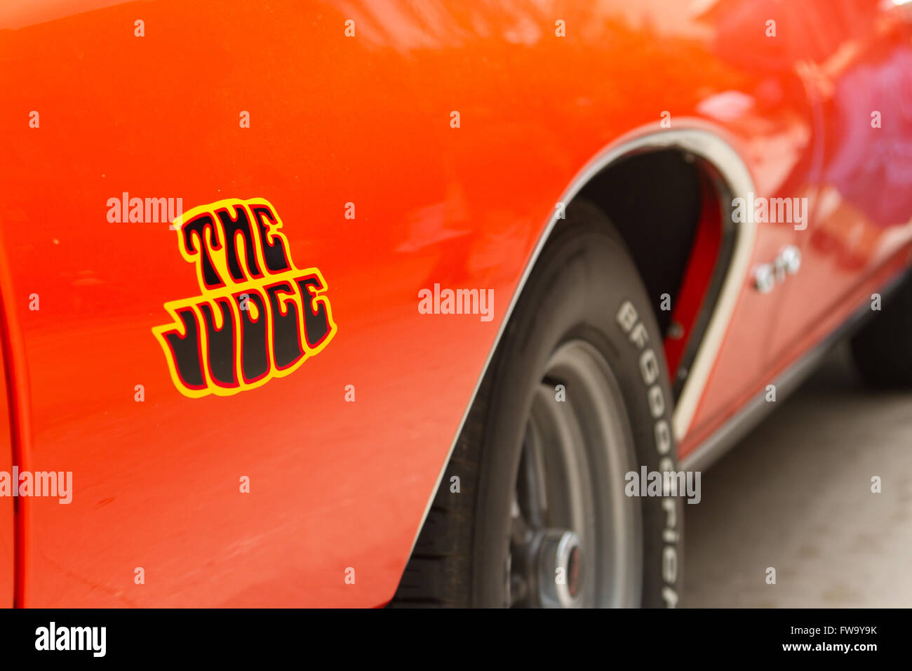 Symbole Orange d'une Pontiac GTO Juge. Banque D'Images