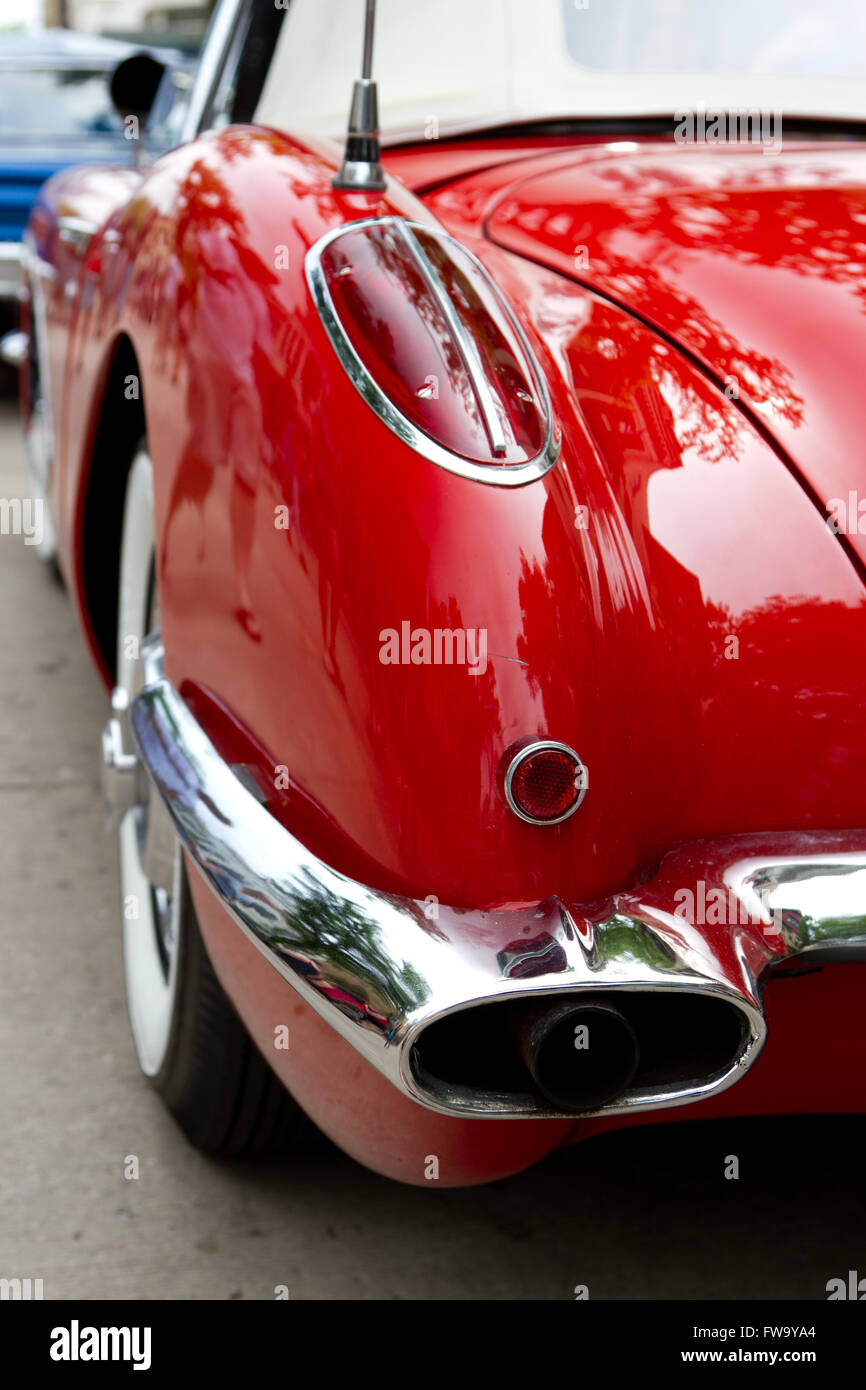 Vue arrière d'une vieille Chevrolet Corvette Banque D'Images