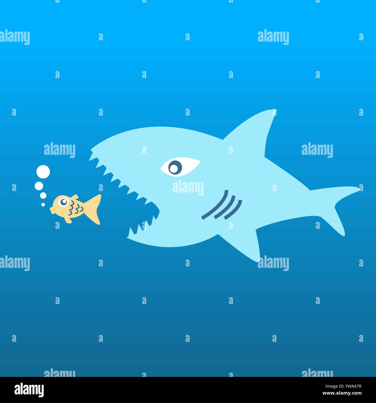 Les gros poissons mangent les petits Illustration de Vecteur