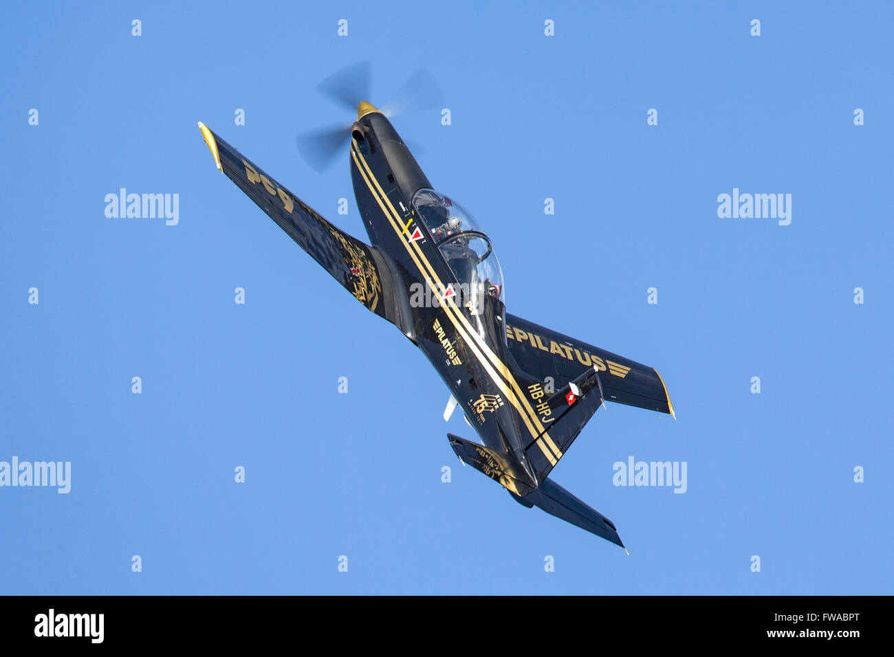 Pilatus PC-9M formation militaire l'avion HB-HPJ Banque D'Images