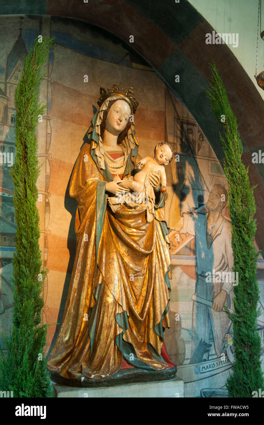 Köln, Altstadt-Süd, romanische Kirche Sankt Maria in Lyskirchen, spätgotische Schiffermadonna Banque D'Images