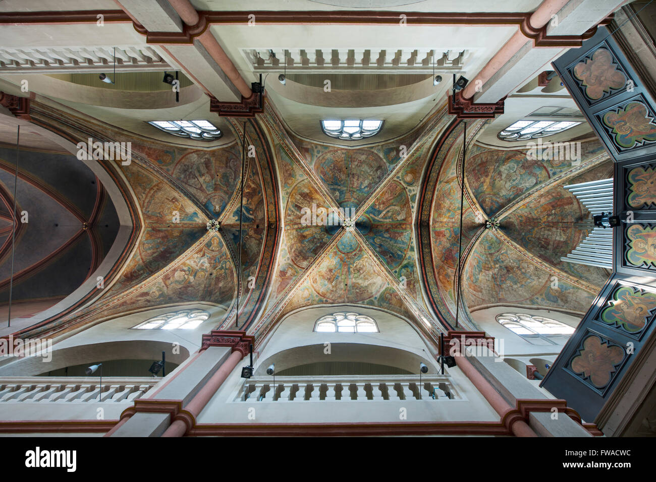 Köln, Altstadt-Süd, romanische Kirche Sankt Maria in Lyskirchen, Gewölbefresken Hauptschiff im Banque D'Images