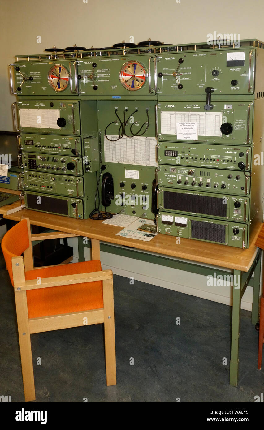 La station de radio de navires 'Sailor' à partir de 1980 faite par S.P. Radio, Abborg, Danmark Banque D'Images