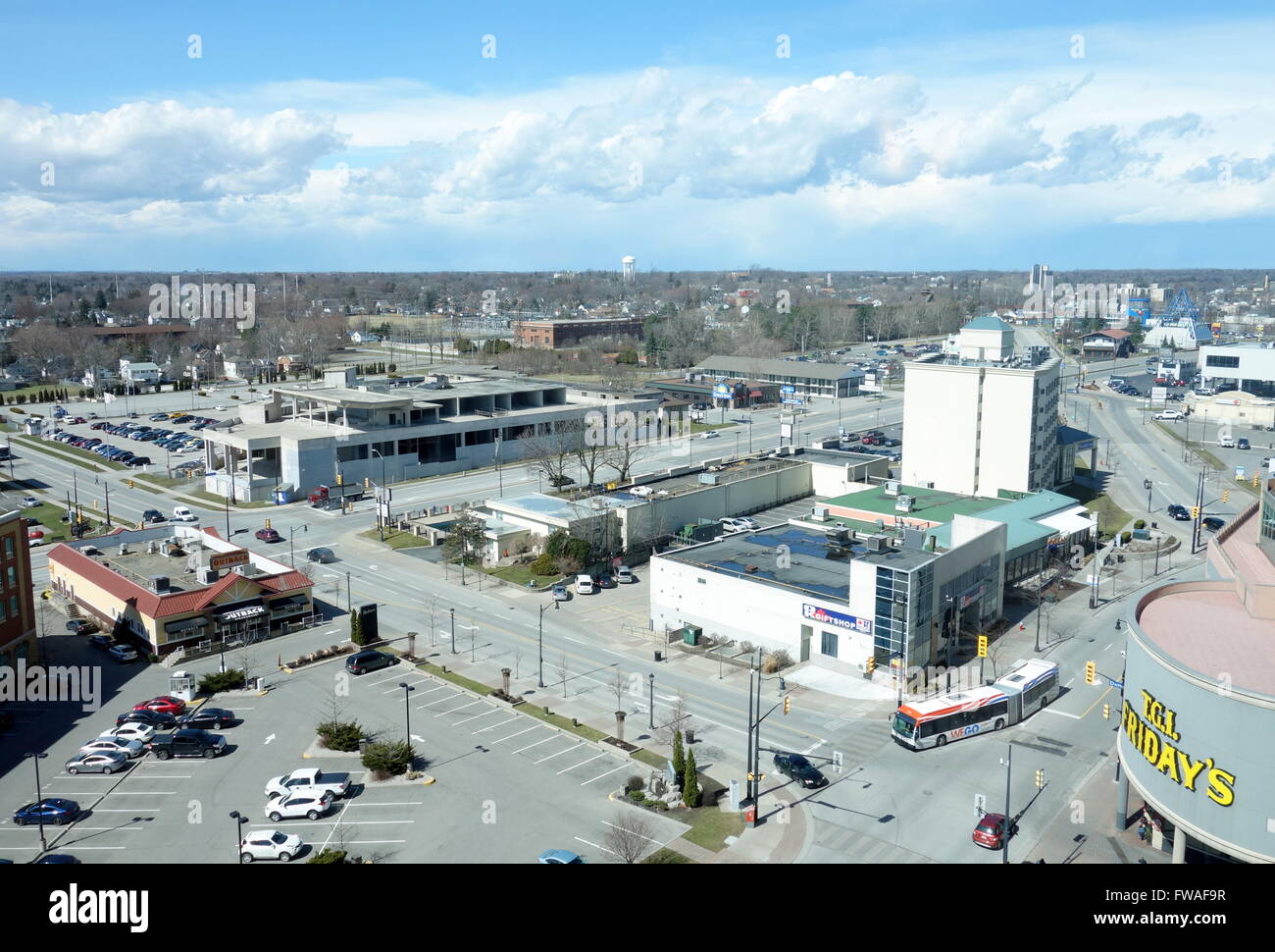 Sur la ville de Niagara Falls, Canada Banque D'Images