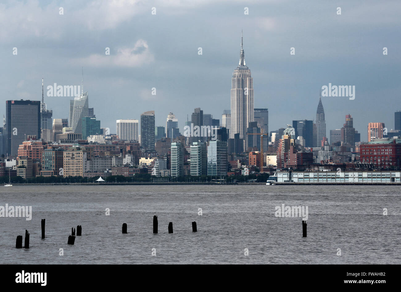 L'Empire State Building et le New York City skyline. Banque D'Images