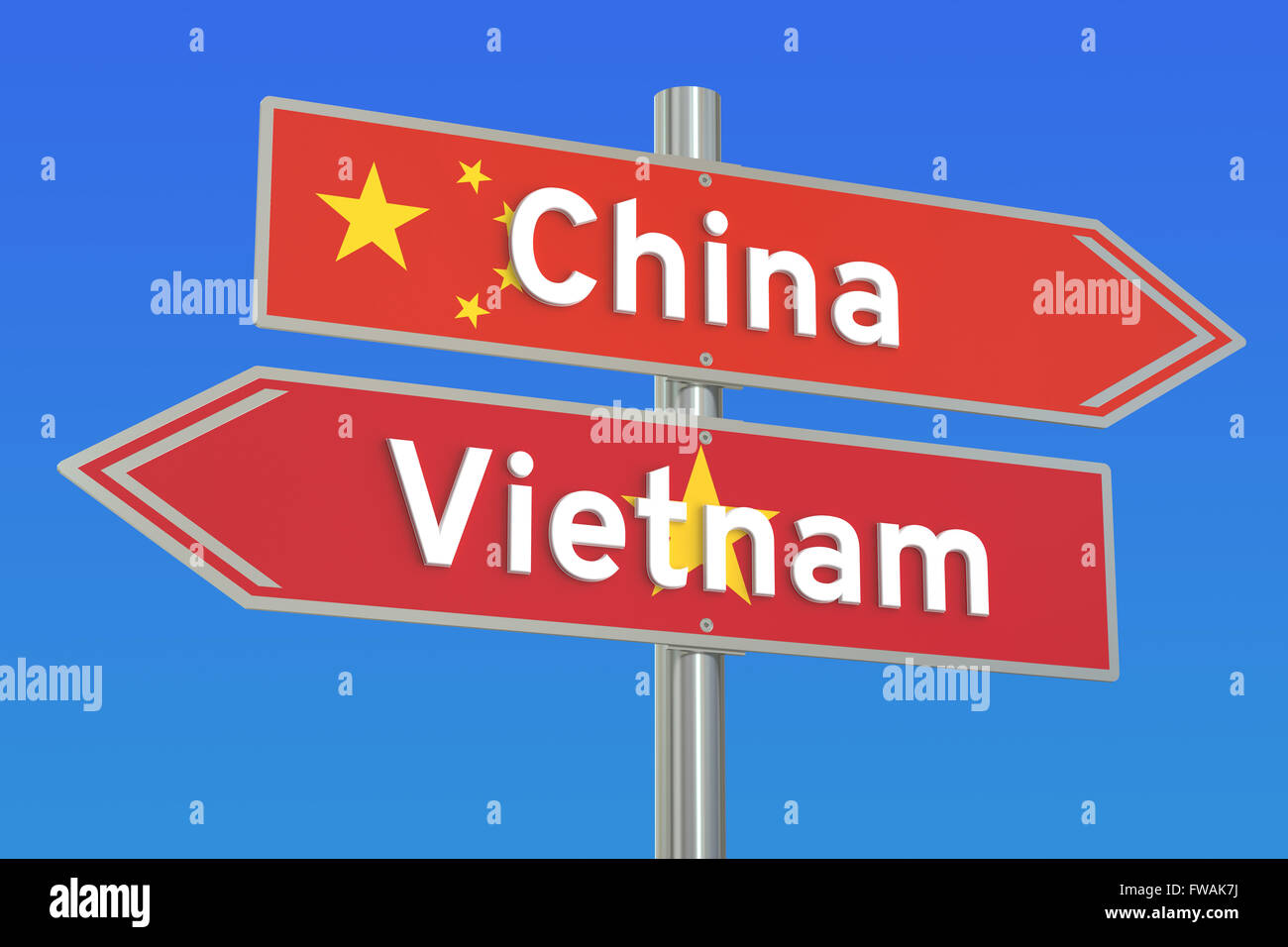 La Chine et le Vietnam concept de crise, rendu 3D Banque D'Images
