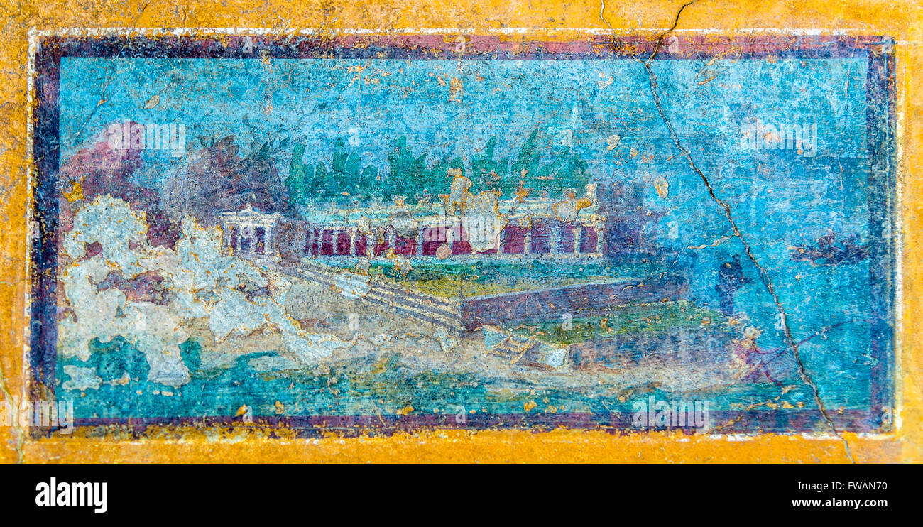 Fresque romaine antique à Pompéi Banque D'Images