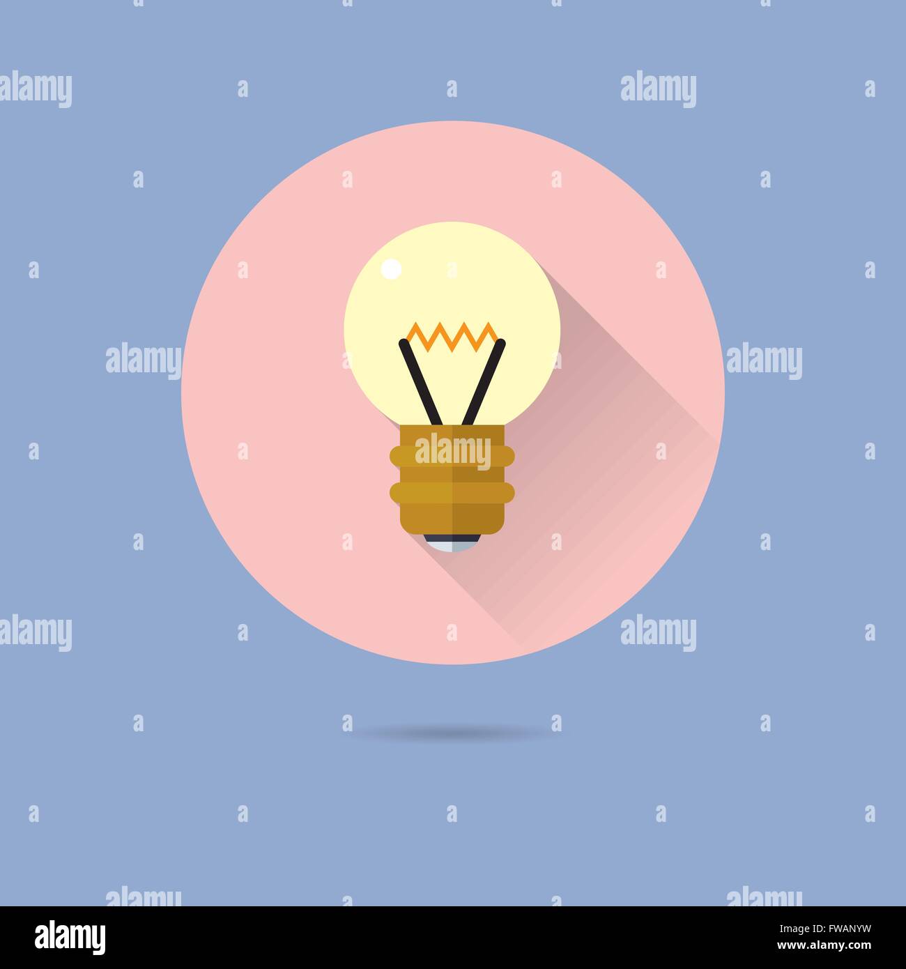 Design plat Lampe Ombre portée de l'icône vecteur Illustration de Vecteur