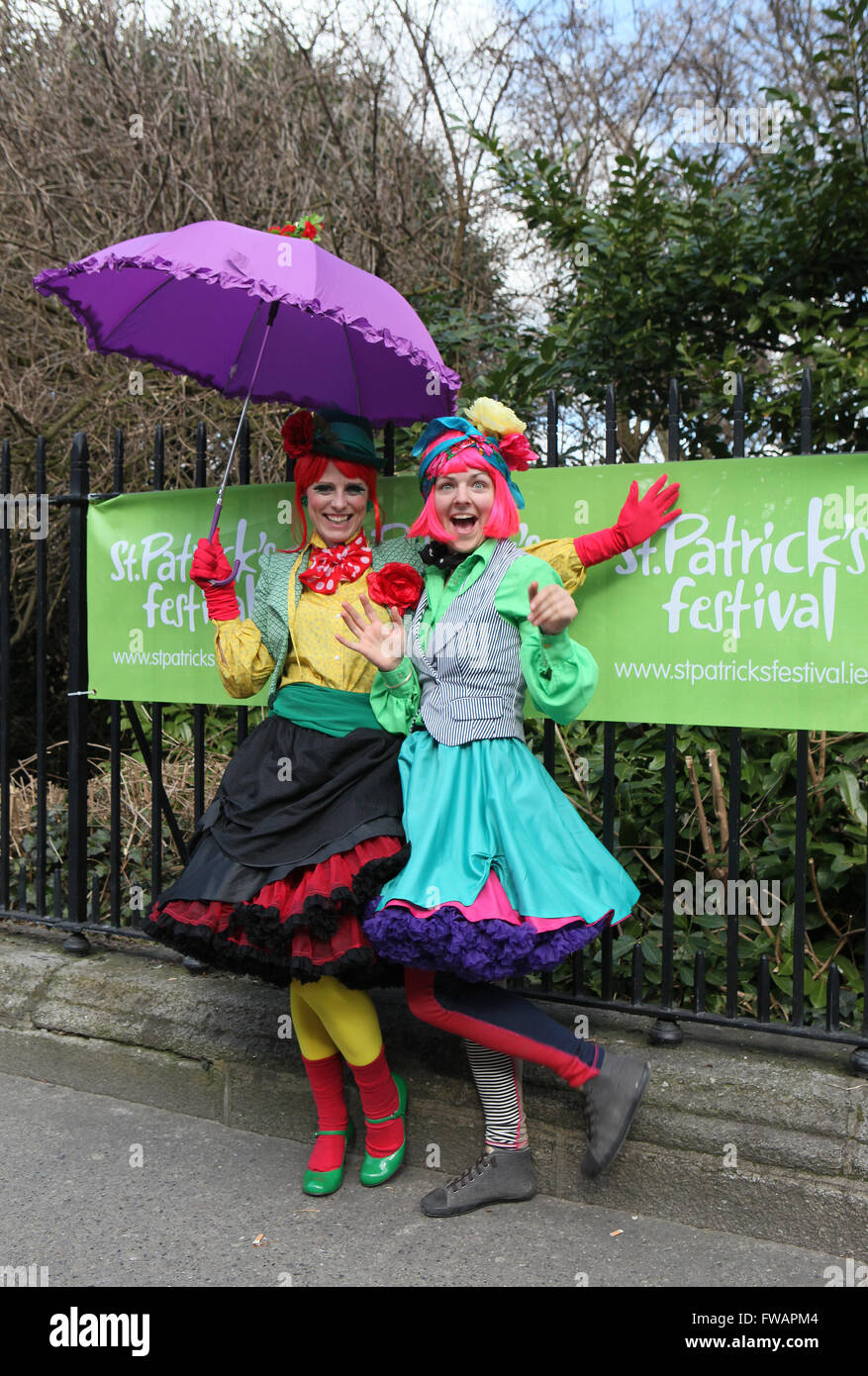 Célébrations de la St Patrick à Dublin, Irlande le 17 mars Banque D'Images